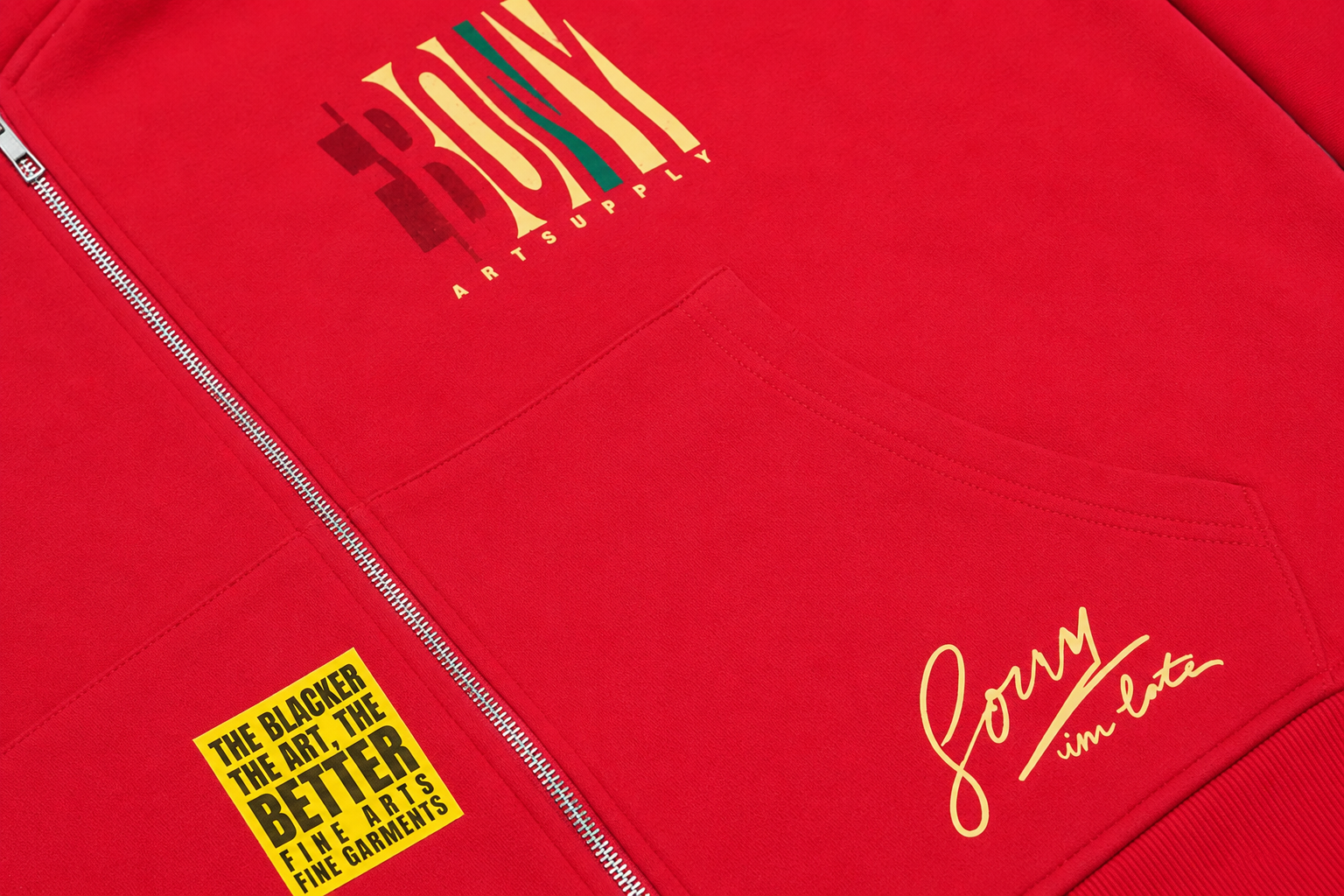 E.A.S.Y X Sorry I'm Late  ESSENTIAL  STAFF HOODIE ( RED )