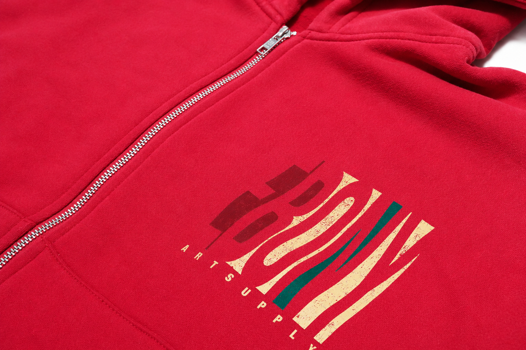 E.A.S.Y X Sorry I'm Late  ESSENTIAL  STAFF HOODIE ( RED )